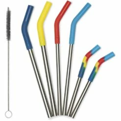 Klean Kanteen Straw Combo Drinkrietje 6 Pak - Multi Color/Brushed Stainless
