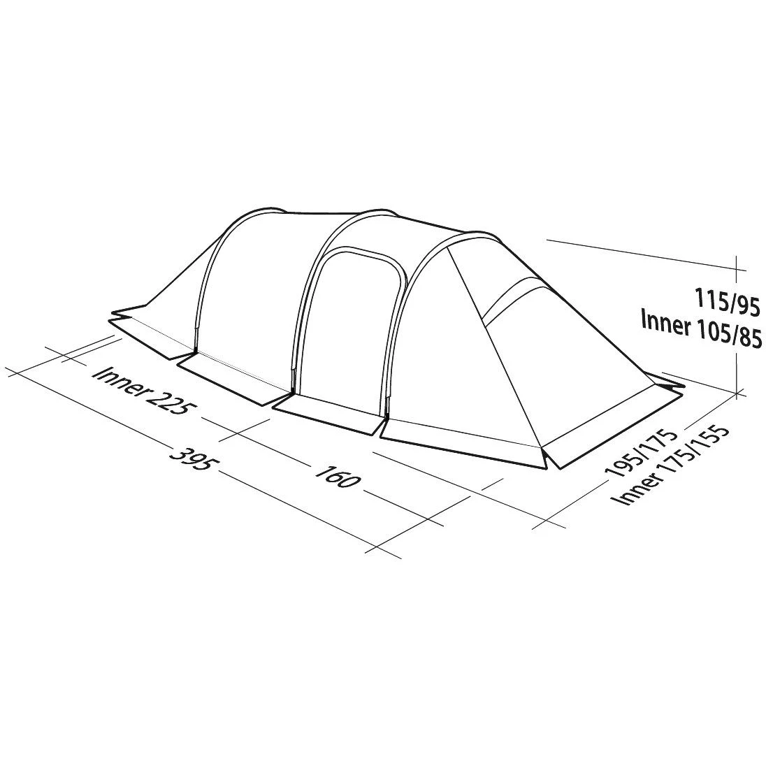 Robens Nordic Lynx 3 Tent - Dark Green 2 Robens Nordic Lynx 3 Tent - Dark Green - Afbeelding 2