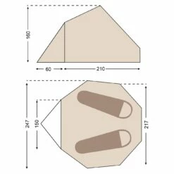 Nordisk Asgard Tech Mini Tent & Colour Pack Aansluiting - Sand/mustard - Met Stangen - B-Keus -Msr Gear Shop 322490 08 d 672296