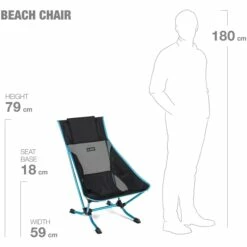 Helinox Beach Chair - Campingstoel - Zwart / Cyan Blue -Msr Gear Shop helinox beach chair black cyan blue 12651r2 08 1383477