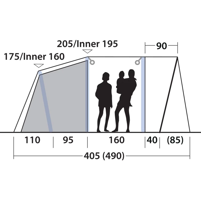 Outwell Elmdale 3PA Tent - Groen 2 Outwell Elmdale 3PA Tent - Groen - Afbeelding 2