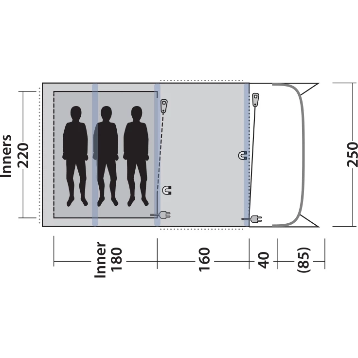 Outwell Elmdale 3PA Tent - Groen 3 Outwell Elmdale 3PA Tent - Groen - Afbeelding 3