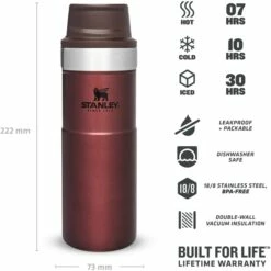Stanley Classic Trigger-Action Travel Thermobeker 0.47 Liter - Wine Red -Msr Gear Shop stanley classic trigger action travel insulated mug 0 47 liter red 2 1503243