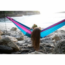 Ticket To The Moon Travel Hammock - King Size - Aqua - Pink -Msr Gear Shop tttm kingsize hammock aqua pink 05 847150