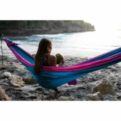 Ticket To The Moon Travel Hammock - King Size - Aqua - Pink -Msr Gear Shop tttm kingsize hammock aqua pink 06 847151