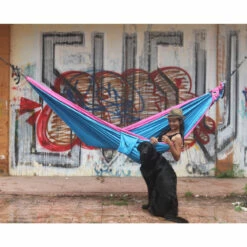 Ticket To The Moon Travel Hammock - King Size - Aqua - Pink -Msr Gear Shop tttm kingsize hammock aqua pink 07 847152